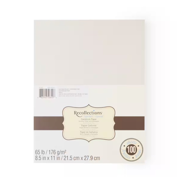 Recollections | Cardstock Paper | Shimmer Siver & Champagne - Picture 11 of 12